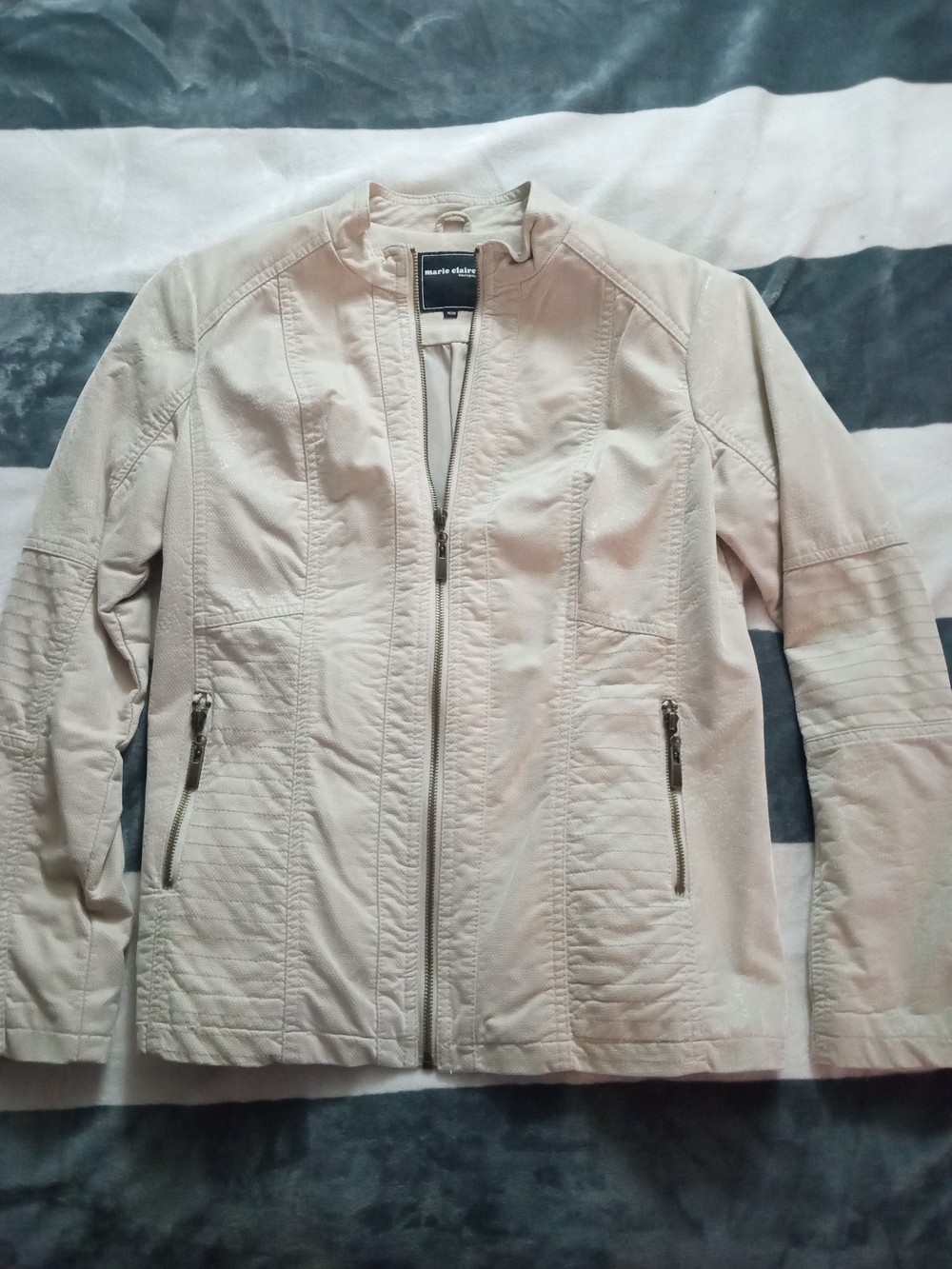 Marc New York White Zip Up Jacket Womens